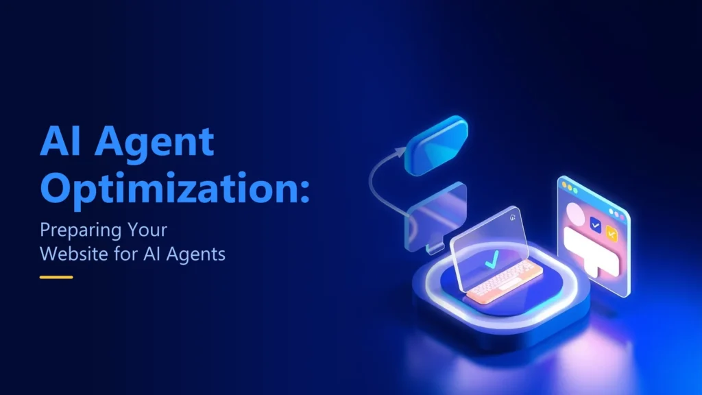 AI agent optimization – illustration of an AI agent navigating website pages to complete a task