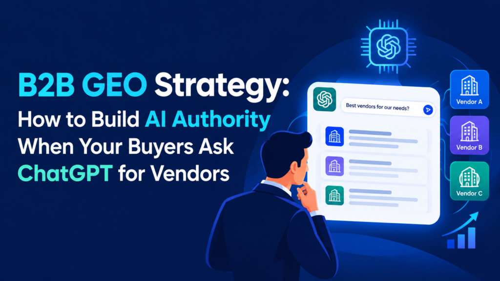 B2B GEO strategy for building AI authority and improving ChatGPT vendor recommendations.