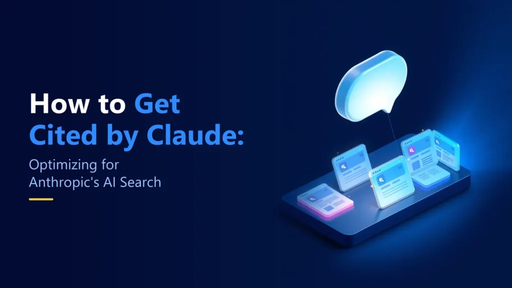 How to get cited by Claude – illustration of an AI assistant quoting a highlighted web page