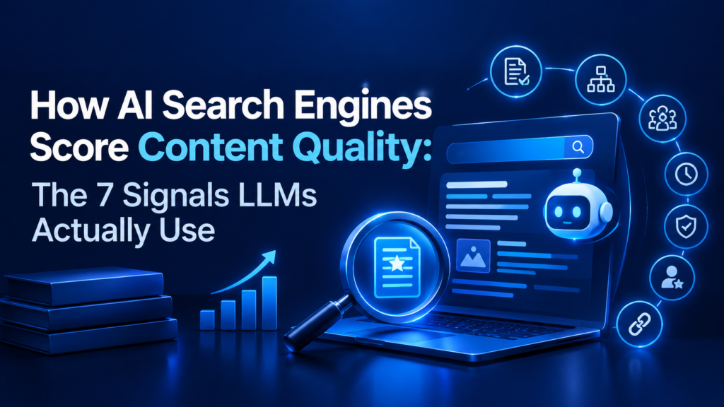 How AI search engines score content quality using seven LLM content quality signals